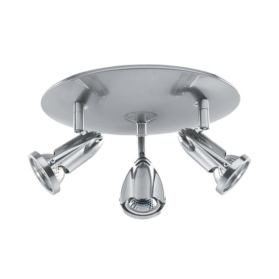 Foto para 150w (3 x 50) Cobra GU-10 MR-16 Halogen Dry Location Brushed Steel Spotlight Cluster (CAN 0.5")