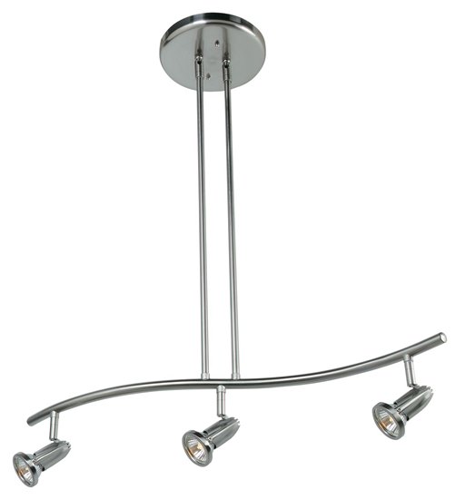 Picture of 150w (3 x 50) Cobra GU-10 MR-16 Halogen Dry Location Brushed Steel Spotlight Pendant (CAN 1"Ø7.5")