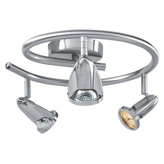 Foto para 150w (3 x 50) Cobra GU-10 MR-16 Halogen Dry Location Brushed Steel Wall or Ceiling Fixture