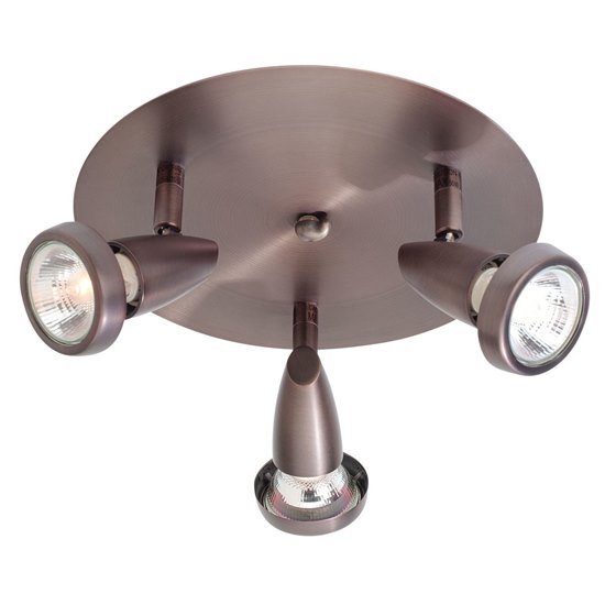 Picture of 150w (3 x 50) Mirage GU-10 MR-16 Halogen Dry Location Bronze Cluster Spot