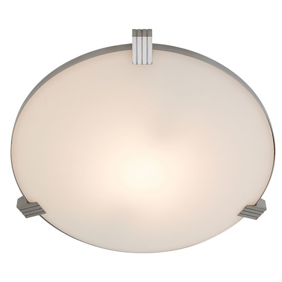 Picture of 150w Luna R7s J-118 Halogen Damp Location Brushed Steel White Flush-Mount 3"Ø13.5"