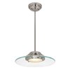 Picture of 150w Phoebe R7s J-78 Halogen Dry Location Brushed Steel 8mm Clear Glass Semi-Flush or Pendant 4"Ø13.5" (CAN 1"Ø5.25")