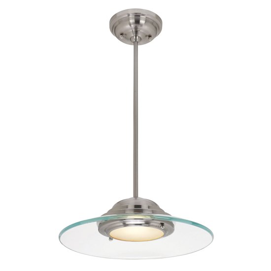 Foto para 150w Phoebe R7s J-78 Halogen Dry Location Brushed Steel 8mm Clear Glass Semi-Flush or Pendant 4"Ø13.5" (CAN 1"Ø5.25")