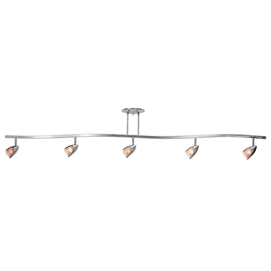 Foto para 175w (5 x 35) Comet GU-10 MR-16 Halogen Dry Location Brushed Steel Opal Semi Flush (CAN 1.1"Ø6.5")