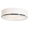 Foto para 180w (3 x 60) Aero E-26 A-19 Incandescent Damp Location Chrome Opal Flush-Mount (CAN Ø11")