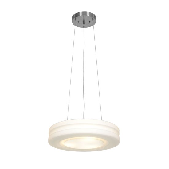 Picture of 180w (3 x 60) Altum E-26 A-19 Incandescent Damp Location Brushed Steel Opal Aircraft Cable Pendant 3.4"Ø15.75" (CAN 0.6"Ø5.75")