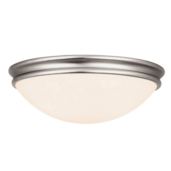 Foto para 180w (3 x 60) Atom E-26 A-19 Incandescent Damp Location Brushed Steel Opal Flush-Mount (CAN 1.6"Ø14")