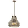 Foto para 180w (3 x 60) Flux E-26 ST-18 Incandescent Dry Location Distressed Bronze Smoke Vintage Lamped Pendant (CAN 0.75"Ø4.75")