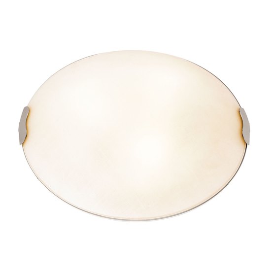 Foto para 180w (3 x 60) Linen E-26 A-19 Incandescent Dry Location Brushed Steel Textured Flush-Mount (CAN Ø12.6")