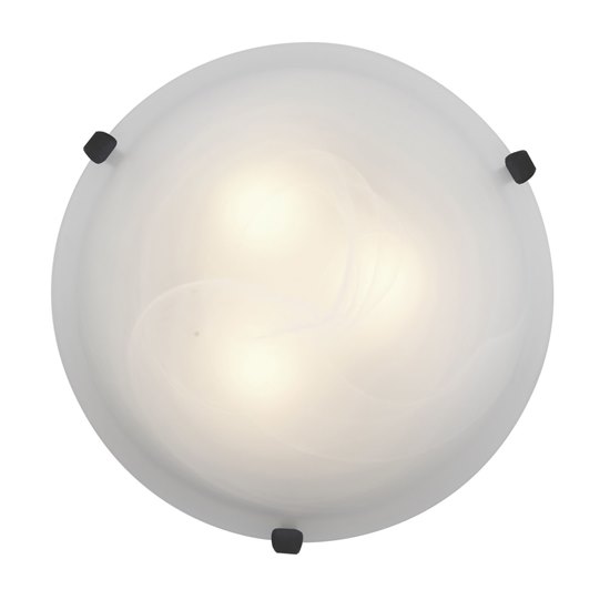 Foto para 180w (3 x 60) Mona E-26 A-19 Incandescent Dry Location Rust Alabaster Flush-Mount (CAN Ø13.75")