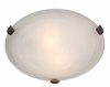 Picture of 180w (3 x 60) Mona E-26 A-19 Incandescent Dry Location Rust Alabaster Flush-Mount (CAN Ø13.75")