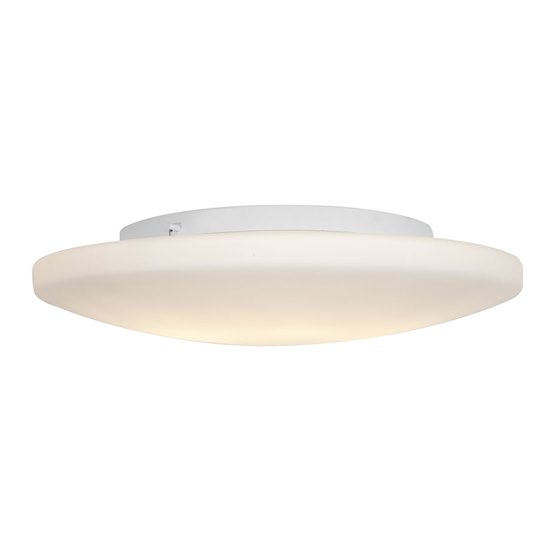 Foto para 180w (3 x 60) Orion E-26 A-19 Incandescent Damp Location White Opal Flush-Mount 4.5"Ø19" (CAN 1"Ø11.1")