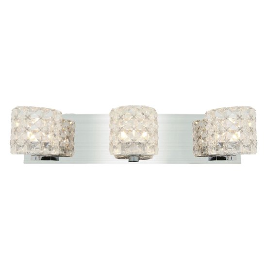 Foto para 180w (3 x 60) Prizm G9 G9 Halogen Damp Location Chrome Clear Crystal 3Lt Vanity (CAN 20"x4.75"x0.75")