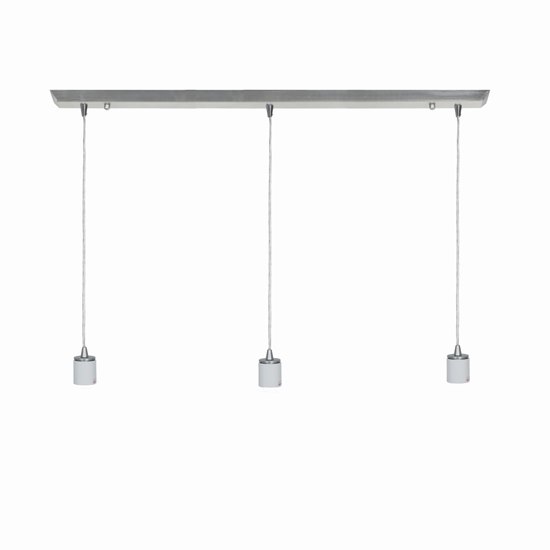 Foto para 180w (3 x 60) Trinity E-26 A-19 Incandescent Dry Location Brushed Steel Bar Pendant Assembly (CAN 4.5")