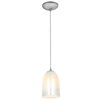 Picture of 18w Bordeaux Glass Pendant GU-24 Spiral Fluorescent Dry Location Brushed Steel Wicker White Glass 7.5"Ø5.25" (CAN 1.25"Ø5.25")