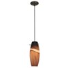 Foto para 18w Cabernet Glass Pendant GU-24 Spiral Fluorescent Dry Location Oil Rubbed Bronze Amber Slate Glass 12"Ø4.9" (CAN 1.25"Ø5.25")