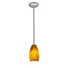 Picture of 18w Champagne Glass Pendant GU-24 Spiral Fluorescent Dry Location Brushed Steel Amber Sky Glass 9"Ø5" (CAN 1.25"Ø5.25")