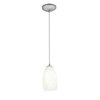 Picture of 18w Champagne Glass Pendant GU-24 Spiral Fluorescent Dry Location Brushed Steel White Stone Glass 9"Ø5" (CAN 1.25"Ø5.25")