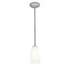 Picture of 18w Champagne Glass Pendant GU-24 Spiral Fluorescent Dry Location Brushed Steel White Stone Glass 9"Ø5" (CAN 1.25"Ø5.25")