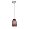 Foto para 18w Chianti Glass Pendant GU-24 Spiral Fluorescent Dry Location Brushed Steel Purple Cloud Glass 7.25"Ø4.75" (CAN 1.25"Ø5.25")