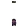 Foto para 18w Chianti Glass Pendant GU-24 Spiral Fluorescent Dry Location Oil Rubbed Bronze Purple Swirl Glass 7.25"Ø4.75" (CAN 1.25"Ø5.25")