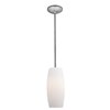 Picture of 18w Cognac Glass Pendant GU-24 Spiral Fluorescent Dry Location Brushed Steel White Glass 10.25"Ø4.75" (CAN 1.25"Ø5.25")