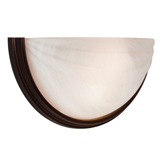 Foto para 18w Crest GU-24 Spiral Fluorescent Dry Location Oil Rubbed Bronze Alabaster Wall Sconce (CAN 6.5"x13"x0.5")