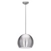 Foto para 18w DecoBall GU-24 Spiral Fluorescent Dry Location Brushed Steel Ball Pendant 14" (CAN 1.25"Ø4.88")