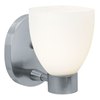 Picture of 18w Frisco GU-24 Spiral Fluorescent Damp Location Brushed Steel Opal Wall & Vanity (CAN 6"x4.6"x0.6")