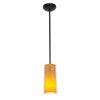 Picture of 18w Glass`n Glass  Cylinder Pendant GU-24 Spiral Fluorescent Dry Location Oil Rubbed Bronze Clear Amber Glass 10"Ø4.5" (CAN 1.25"Ø5.25")