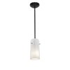 Picture of 18w Glass`n Glass  Cylinder Pendant GU-24 Spiral Fluorescent Dry Location Oil Rubbed Bronze Clear Opal Glass 10"Ø4.5" (CAN 1.25"Ø5.25")