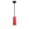 Picture of 18w Glass`n Glass  Cylinder Pendant GU-24 Spiral Fluorescent Dry Location Oil Rubbed Bronze Clear Red Glass 10"Ø4.5" (CAN 1.25"Ø5.25")