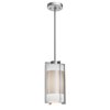 Foto para 18w Iron GU-24 Spiral Fluorescent Dry Location Brushed Steel Opal Pendant (CAN 1"Ø4.6")