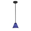 Foto para 18w Martini Glass Pendant GU-24 Spiral Fluorescent Dry Location Oil Rubbed Bronze Cobalt Glass 6"Ø7" (CAN 1.25"Ø5.25")