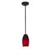 Picture of 18w Merlot Glass Pendant GU-24 Spiral Fluorescent Dry Location Oil Rubbed Bronze Red Sky Glass 8"Ø3.5" (CAN 1.25"Ø5.25")