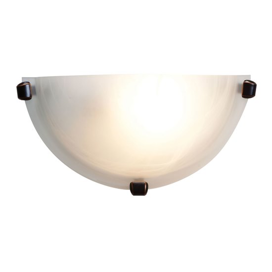 Foto para 18w Mona GU-24 Spiral Fluorescent Dry Location Oil Rubbed Bronze Alabaster Wall Sconce (CAN 9.6"x4.75"x0.9")