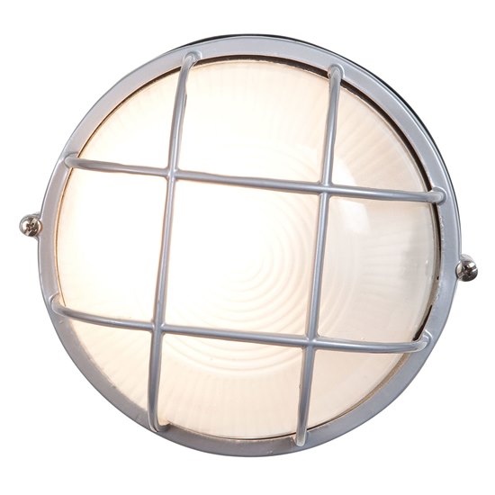 Foto para 18w Nauticus GU-24 Spiral Fluorescent Satin Frosted Wet Location Bulkhead Ø9.5" (CAN 1"Ø9.5")