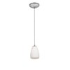 Foto para 18w Sherry Glass Pendant GU-24 Spiral Fluorescent Dry Location Brushed Steel Opal Glass 6"Ø4.5" (CAN 1.25"Ø5.25")