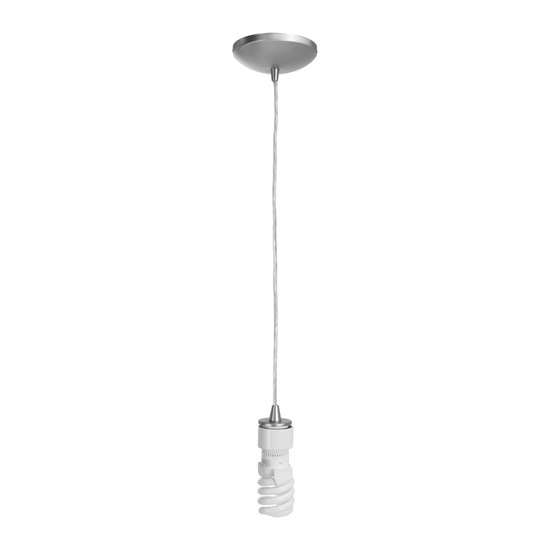 Picture of 18w Tali GU-24 Spiral Fluorescent Dry Location Brushed Steel Cord Pendant (CAN 1.25"Ø5.25")