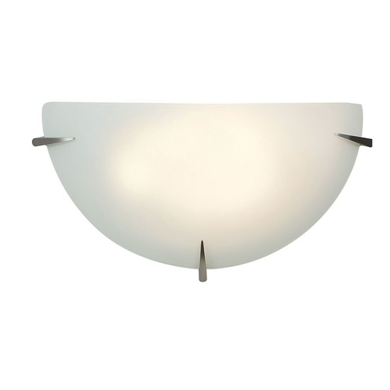 Picture of 18w Zenon GU-24 Spiral Fluorescent Dry Location Brushed Steel Opal Wall Sconce (CAN 7.5"x3.5"x1.5")