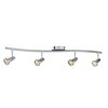 Foto para 200w (4 x 50) Cobra GU-10 MR-16 Halogen Dry Location Brushed Steel Wall or Ceiling Spotlight Bar (CAN 1"Ø5")