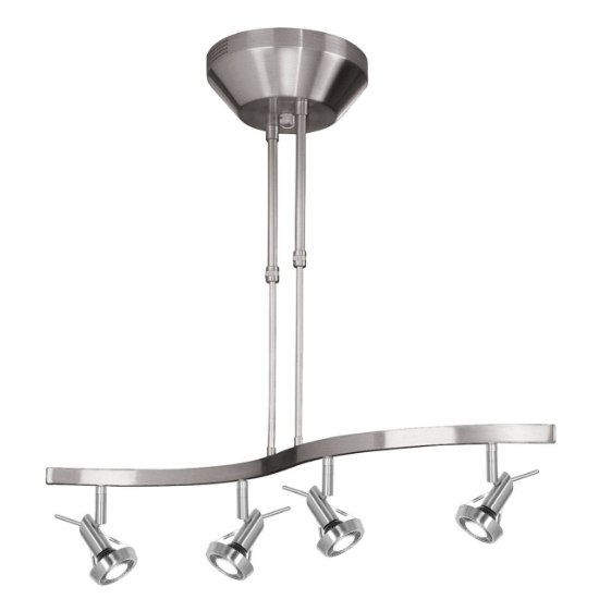 Foto para 200w (4 x 50) Versahl GU-5.3 MR-16  Halogen Dry Location Mat Chrome Adjustable Spotlight Pendant (CAN 1"Ø7.25")