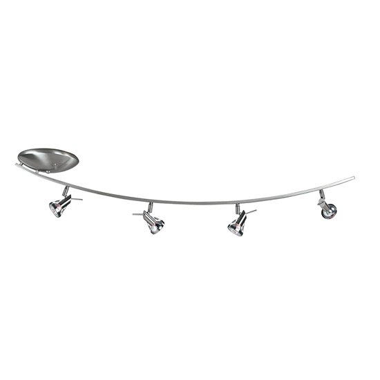 Picture of 200w (4 x 50) Versahl GU-5.3 MR-16  Halogen Dry Location Mat Chrome Ceiling Offset Spotlight (CAN 2.25"Ø7.25")