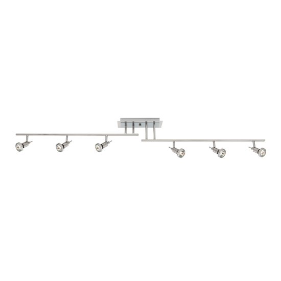 Foto para 210w (6 x 35) Viper GU-10 MR-16 Halogen Dry Location Brushed Steel Off-Set Semi Flush (CAN 6"x11")