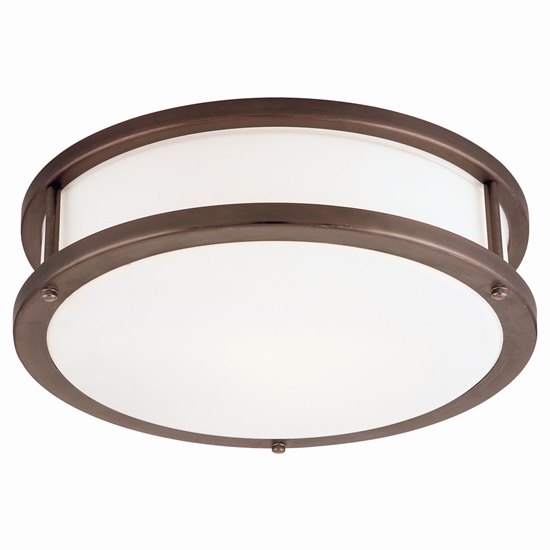 Picture of 225w (3 x 75) Conga E-26 A-19 Incandescent Damp Location Bronze Opal Flush-Mount