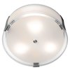 Picture of 225w (3 x 75) Tara E-26 A-19 Incandescent Damp Location Brushed Steel Opal Flush-Mount (CAN 0.9"Ø11.75")