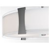 Picture of 225w (3 x 75) Tara E-26 A-19 Incandescent Damp Location Brushed Steel Opal Semi-Flush or Pendant (CAN 0.9"Ø5.1")