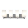 Picture of 240w (4 x 60) Archi E-26 A-19 Incandescent Damp Location Brushed Steel Opal Wall & Vanity (CAN 22.5"x4.75"x0.9")