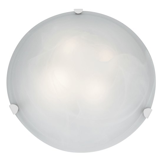 Picture of 240w (4 x 60) Mona E-26 A-19 Incandescent Dry Location White Alabaster Flush-Mount (CAN Ø17.5")