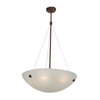 Foto para 240w (4 x 60) Noya E-26 A-19 Incandescent Dry Location Bronze Alabaster Cable Pendant 35"x28"Ø24" (CAN 1.25"Ø5.25")